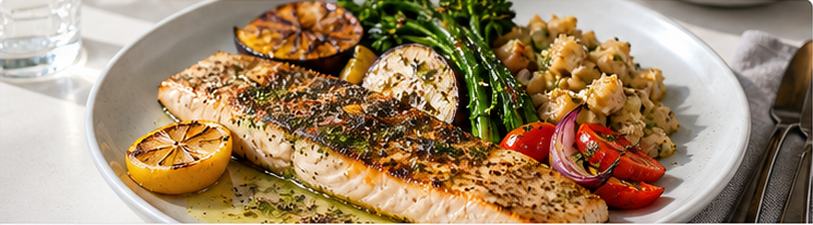 Restaurant-style macro meal.